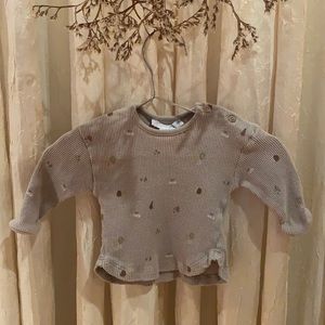 Zara • Plush Waffle Knit Top